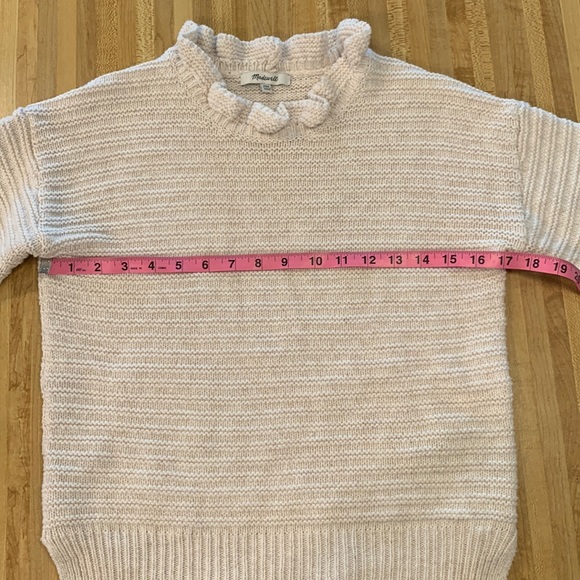 Madewell Ruffleneck  Pullover Sweater in Cotton Merino Yarn Size XXS - Picture 10 of 11